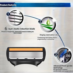 Razor Classic 6 Edge Safety Razor for Mens Shaving&Womens Hair Removal 24 Shaving Blades Manual Shaver