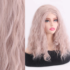 Synthetic a Straight Wavy Hair Wig Made of Synthetic Fiber with a Comfortable and Breathable Rose Hair Net