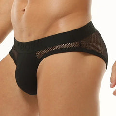 Men's Underwear Briefs Sexy Low-Waist Triangle Pant Mesh Breathable Panties Underpants