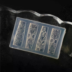 Nail Mold Silicone Retro Pattern Nail Art Decorations Baroque Style Relief Design Nail Art Template Stereoscopic Manicure Tools