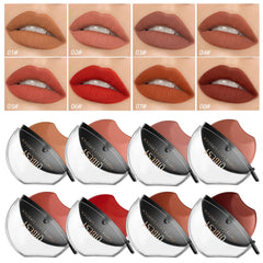 Lip-shaped lipstick seal Sip into makeup lazy blush lipstick Matte makeup effect Moisturizing lip gloss Waterproof non-stick cup