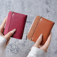 Women Wallets Leather Female Purse Mini Hasp Solid Multi-Cards Holder Fashion Coin Short Wallets Slim Small Wallet Zipper Purses
