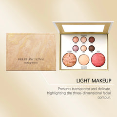 Multi-functional Makeup Palette with Eye Shadow, Powder Blusher, High Light, Brightening Multi-purpose Portable Makeup