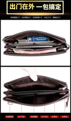 2025 Hand Bag Men Real Cowhide Korean Lock Clutches Male Authentic Luxury Brand Pouch Wallet Clutch Bags Clamping Sack handbags
