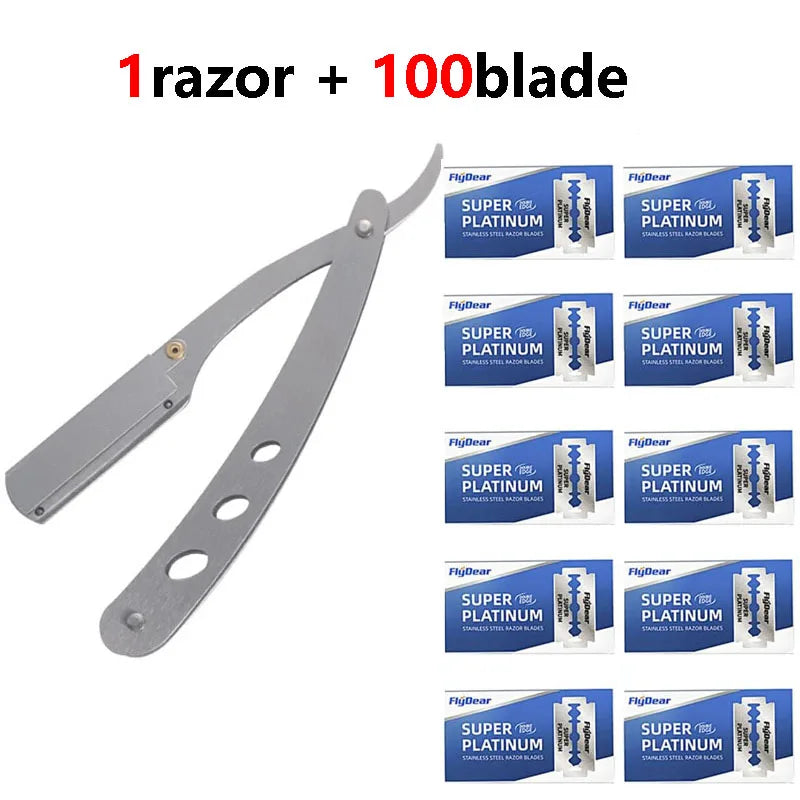Men Professional Barber Razor Manual Shaver Straight Edge Stainless Steel Shaver Folding Shaving Shave With Blade