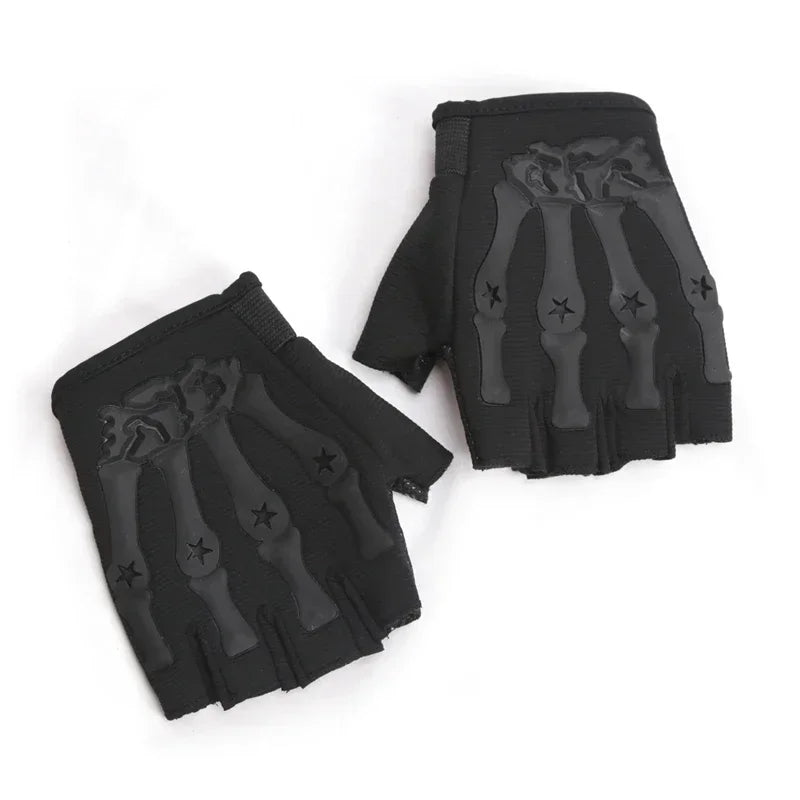 Men Cycling Gloves Outdoor Sports Fingerless Motorcycle Gloves High Elastic Non-slip Bike Glove Black Riding Work Mitten Guantes