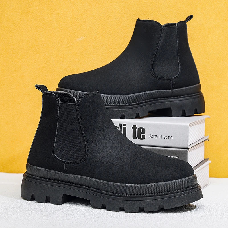 2025 High Quality Men‘s Booties Platform Ankle Chelsea Boots for Man Luxury Designer Shoes for Men Flat Heel Warm Casual Elegant