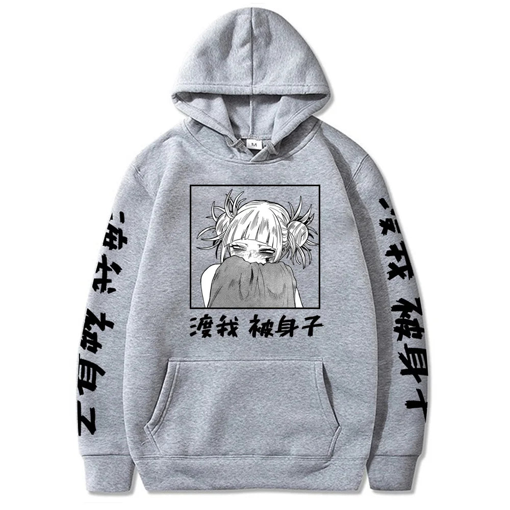 Himiko Toga Men Fashion Hoodies Hooded Sweatshirts Fashion Hip Hop Casual Pullovers Autumn Boys Girls Black Streetwear Hoodie