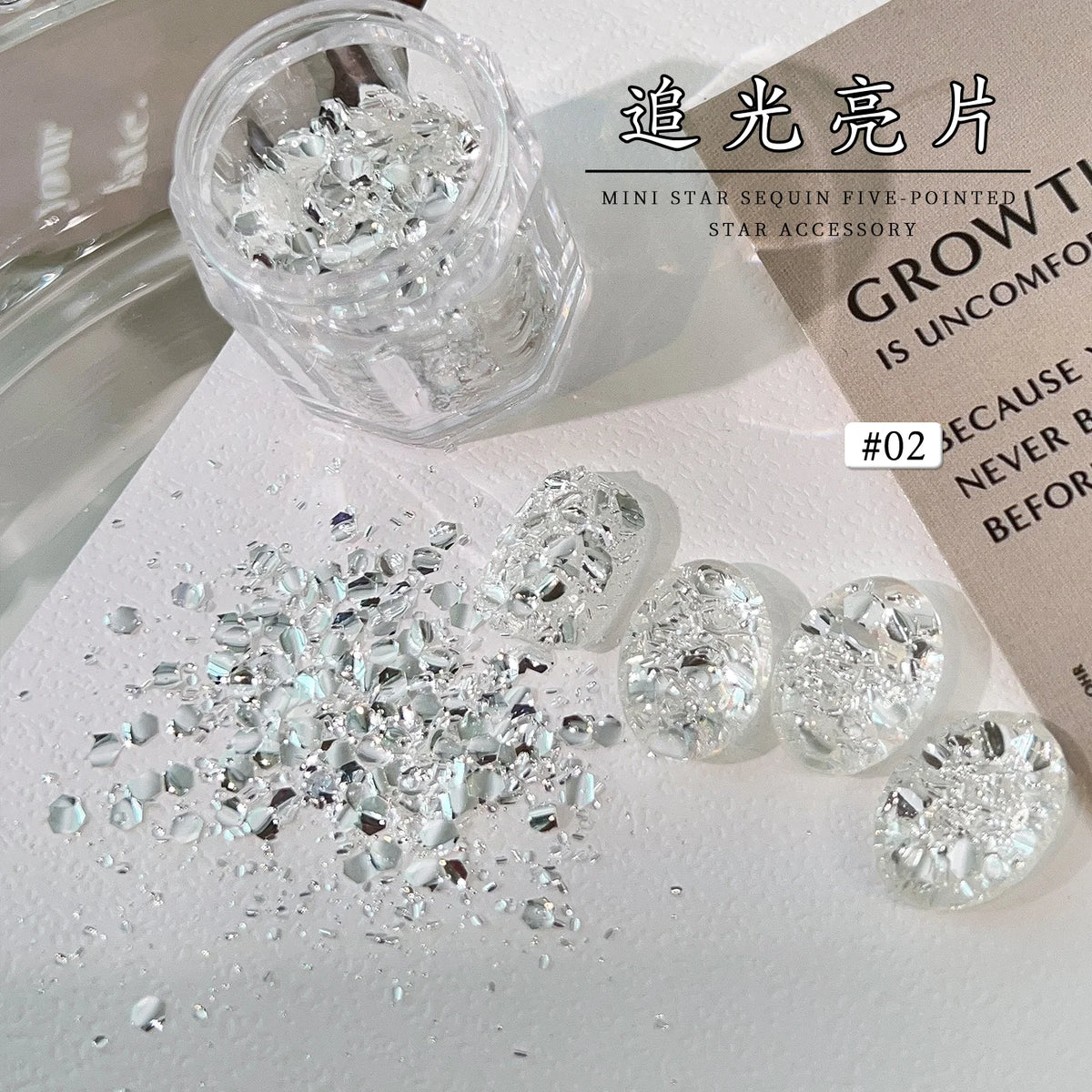 5g/Bottle Holographic Chunky Nail Glitter Light Chasing Iridescent Glitter Nail Art Sequins Sparkly Flash Gel Polish Paillettes