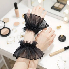 Nail Decorations For Nail Art Lace Fake Pleated Cuff Manicure Photography Props Fake Sleeves Nails Accessories Salon Supplies