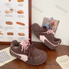 Women's Sneakers Spring Summer New Round Toe Comfortable Non Slip Casual Shoes Lightweight Fashion Cross Tied Outdoor Flats