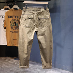 Harem Pants Men Loose Fit Baggy Pants Gray Stretch Patchwork Fashion Pockets Trendy Casual Men's Clothing Tapered Trousres Kpop