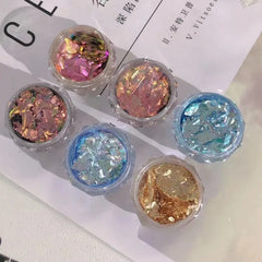 Nail Glitter Powder for Manicure, Feather, Opal, Aurora, Iridescent, Sparkling Flame, Flakes, Shiny Dust, Pigment,