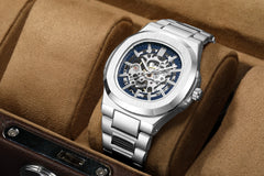 Men's Watches Luxury Automatic Watch For Men Mechanical Wristwatch Skeleton Stainless Steel Sapphire glass Male Clock