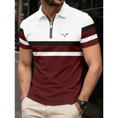 The men's polo shirt is a new summer fashion item. It is a casual and comfortable short-sleeved shirt with a logo print and coll
