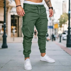 New Men's Cargo Pants Sweatpants Outdoor Loose Straight Long Trousers Autumn Casual Multi-Pocket Durable Workwear Male Trousers