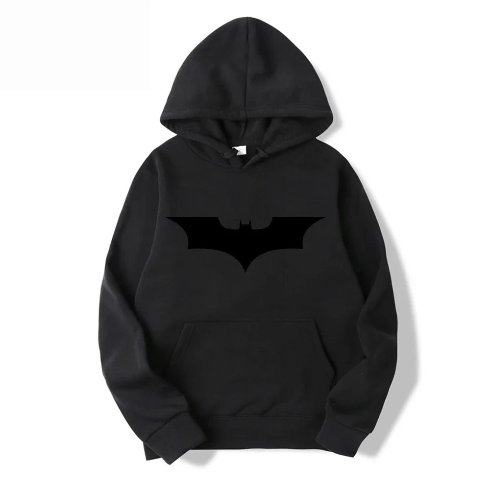 Trendy New Men's Hoodies and Bat Logo: Fashionable and Comfortable Hooded Sportswear, Fans of Heroes