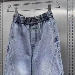 High-End Black Washed Straight Leg Jeans Loose Fit 2025 Trendy High Street Casual Pants for Men