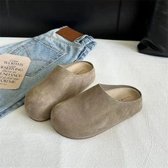 Flats Mules Shoes Women Suede Slingback Slippers Fashion Sandals New Outdoor Beach Dress Slides Casual Comfort Female Zapatillas