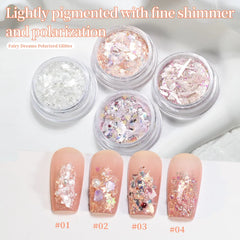 Galaxy Nail Glitter Powder Chunky Flake Stars Pearls Nail Art Decor UV Gel Polish Sparkle Dust for Nail Salon DIY Art Decoration
