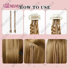 Wig，Synthetic Ponytail Twisted Braid Clip in Hair Extensions Long Braids Ponytail Hairpieces For Women Girls Daily Party Cosplay