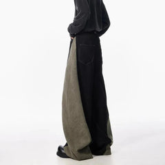 Mens Harem Pants Curved Contrast Color Casual Pants Streetwear Youth Personality Versatile Trendy Wide Leg Pants Men's Wear