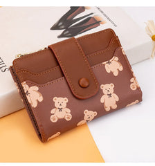 New Wallet for Women - Short PU Leather Card Bag with 4 Slots & Coin Pocket (Lightweight Gift)