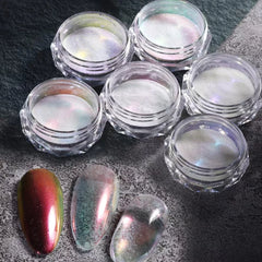 1 G 1 PCS Nail powder Nail Pigment Holographic Mirrorlridescent Mermaid Rubbing DustGlitter Gel Polish ManicureDecoration