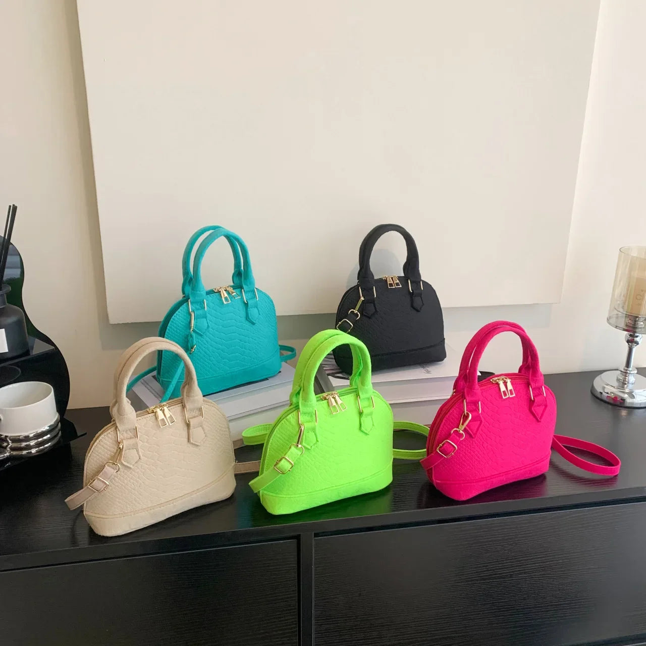 Women’s Crossbody Handbag Retro Felt Purse with Organizer