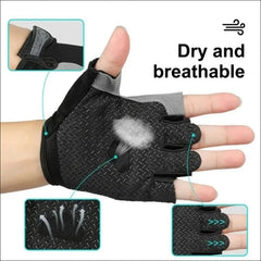 Gym Gloves Fingerless Gloves Anti-Slip Shock-Absorbing Breathable Gloves Sports Gloves for Training Lifting Weight Cycling