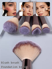 34PCS makeup tools, including a makeup brush set, a beauty egg,a powder puff set,a hair tie and wrist strap,and a cleansing puff