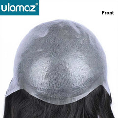 Full PU Human Hair Wigs Natural Black Hair Women's Wigs 180% Density Real Natural Hair Wig Double Knots Full Skin Wig Female