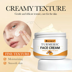 SUYARUN Turmeric Face Cream - Anti-Aging & Brightening, Oil-Free Moisturizer for Sensitive Skin, Organic Skincare with Vitamin E