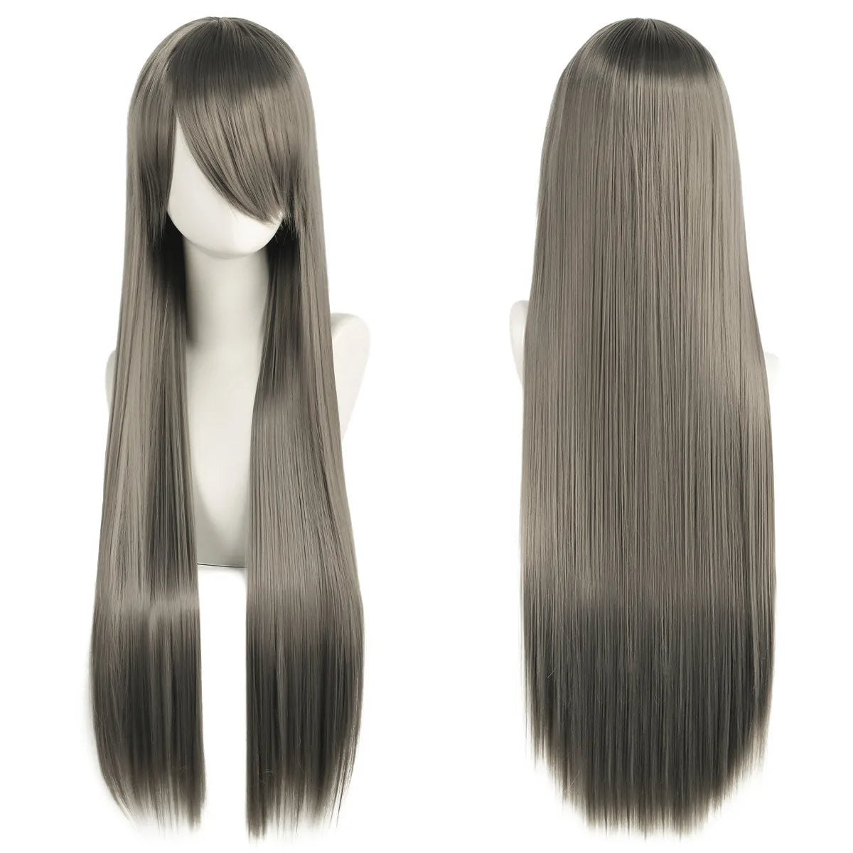 Cosplay wig, colored long straight hair, female character styling Synthetic fiber wig