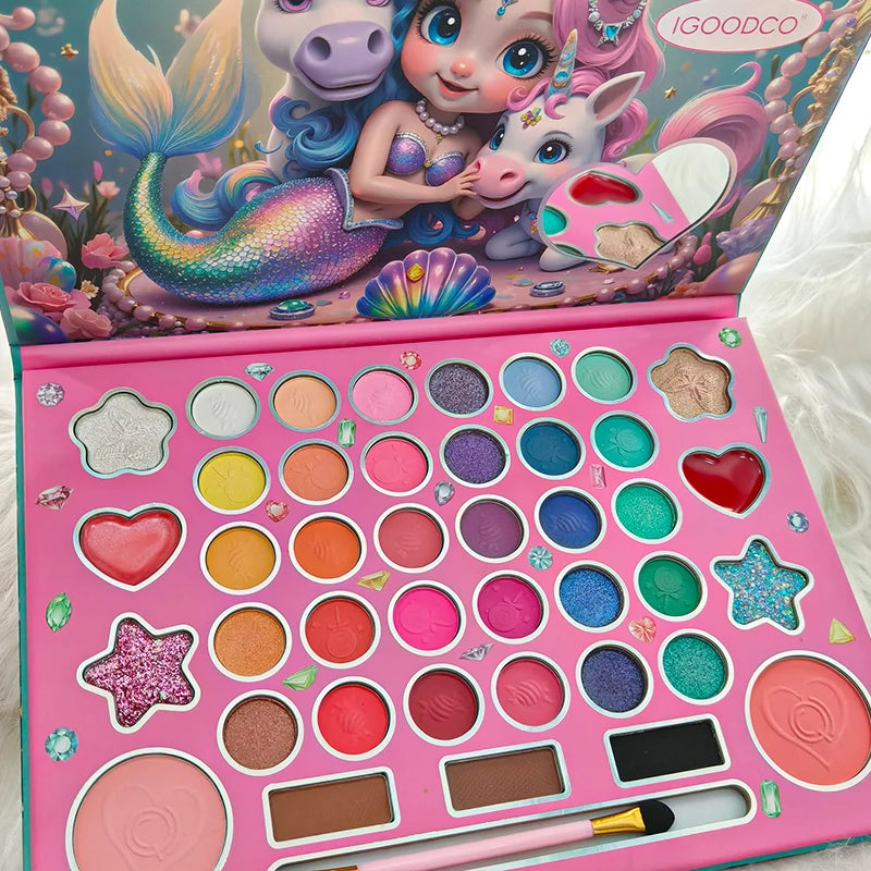 41-Color Eyeshadow Palette with Dual-Ended Brush - Matte & Shimmer Long-Lasting Eye Makeup Set, Highly Pigmented Pro Palette