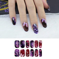 6 Sheets Vibrant Full Wrap Nail Polish Stickers Self-Adhesive Nail Decals for DIY Nail Art Manicure Designer Nail Art Stickers