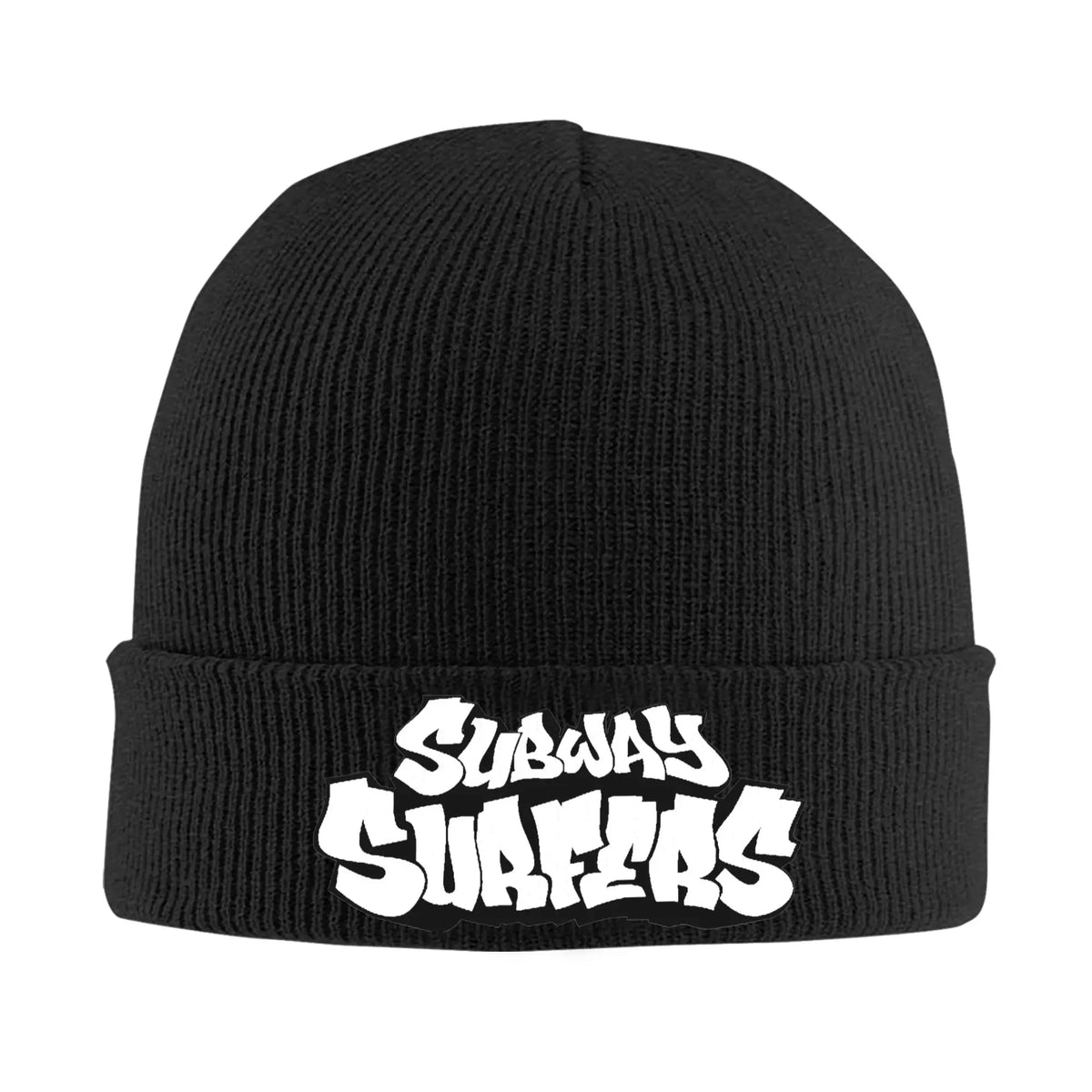 Subway Surfers Logo Game Knitted Caps Women's Men's Skullies Beanies Winter Hat Acrylic Parkour Sport Crochet Cap