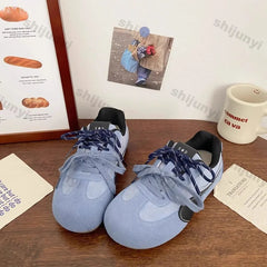 Women's Sneakers Spring Summer New Round Toe Comfortable Non Slip Casual Shoes Lightweight Fashion Cross Tied Outdoor Flats