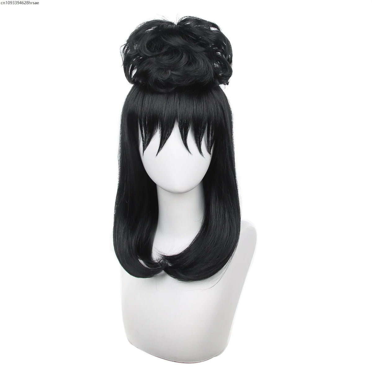Cosplay Wigs Black Synthetic Straight Hair Women Girls Halloween Carnival Party Bride Gown Costume Props