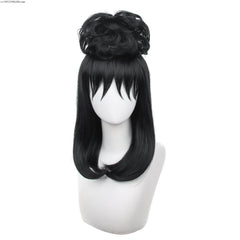 Cosplay Wigs Black Synthetic Straight Hair Women Girls Halloween Carnival Party Bride Gown Costume Props