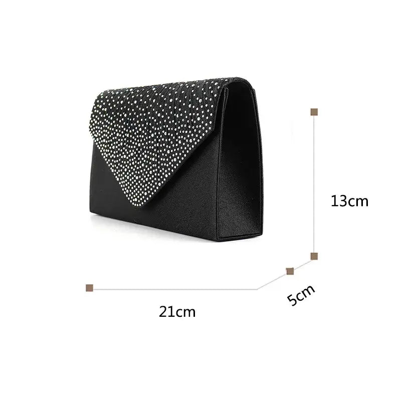 Evening Clutch Bag for Women - Wedding Party Shoulder Messenger Handbag Fashionable Shiny Crossbody Women's Bag