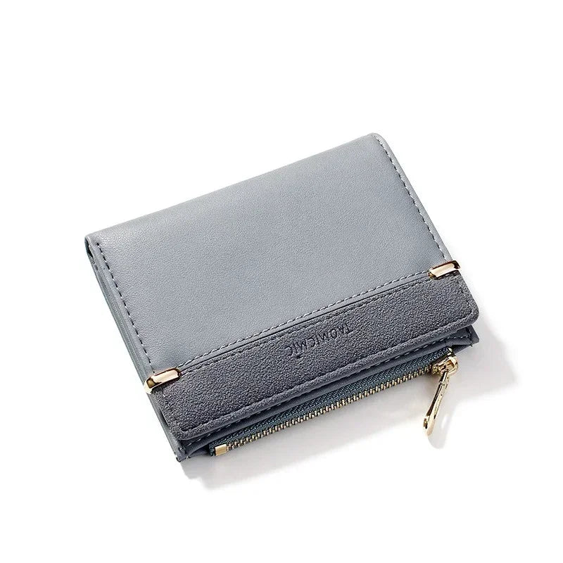 Women Wallets Leather Female Purse Mini Hasp Solid Multi-Cards Holder Fashion Coin Short Wallets Slim Small Wallet Zipper Purses