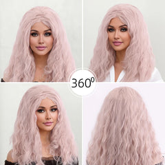 Synthetic a Straight Wavy Hair Wig Made of Synthetic Fiber with a Comfortable and Breathable Rose Hair Net