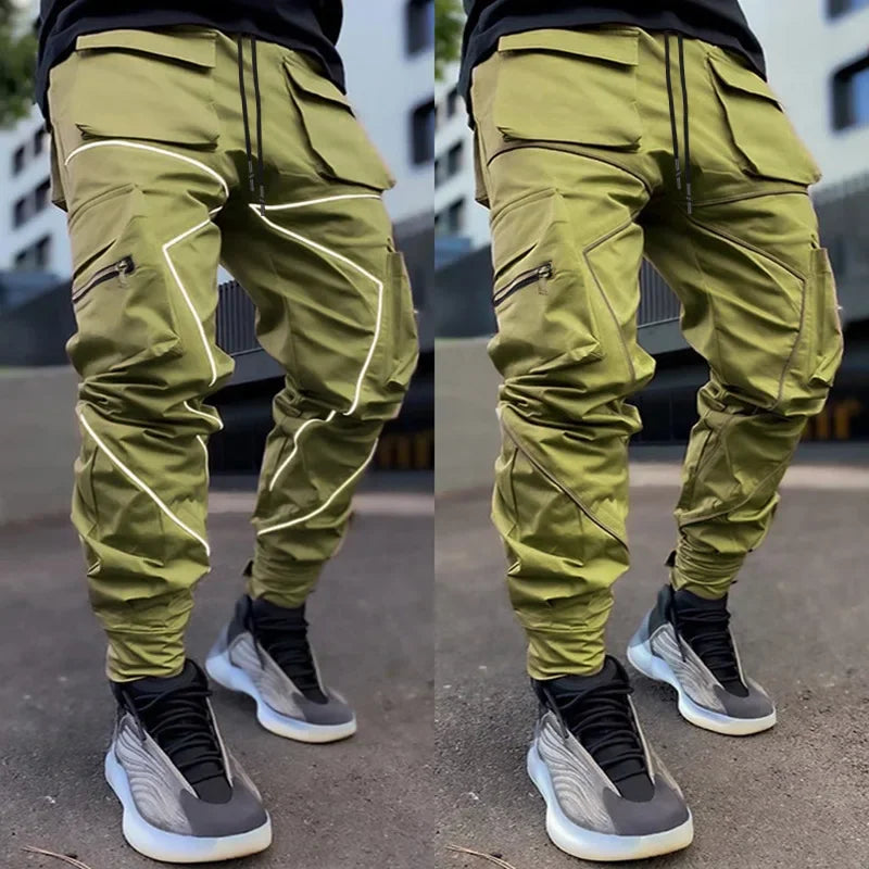 Mens Gym Cargo Pants Hip Hop Multi-pocket Fitness Sweatpants Jogging Trousers Man Casual Streetwear Sports Joggers Trackpant