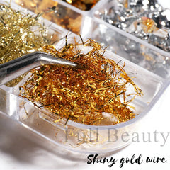 Aluminum Leaf Nail Art Sequin Gold Silver Flakes Irregular Foil Sticker Wire Decor DIY Charm Paillettes Bonzer Sparkle Accessory