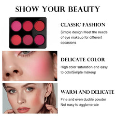 6-color Blush Makeup Palette Matte Waterproof Long-lasting Natural Good Complexion Easy To Use Eye Shadow Korean Facial Makeup