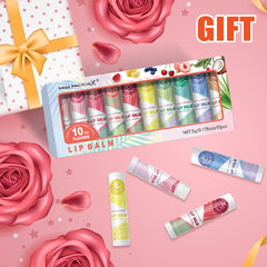 Lipstick set 10pcs, naturally finished, moisturizing lip care, lasting luster, suitable for all skin types, holiday gifts