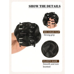 Synthetic Wigs Grip Bun Synthetic Hairpieces Heat Resistant Hair Grasp And Clip The Flower Bud Head Suitable For Women Daily Use