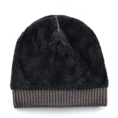 Men's Skullies Beanies Knitted Wool Hats Men Winter Knitting Thick Beanie Hat Double Layer Solid Color Velvet Warm Bonnet Cap