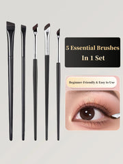 1 Set Of 5 Makeup Brushes Blade Eyeliner Brush Lower Eyelid To Flat Head Oblique Angle Eyebrow Brush Horizontal Silkworm Brush